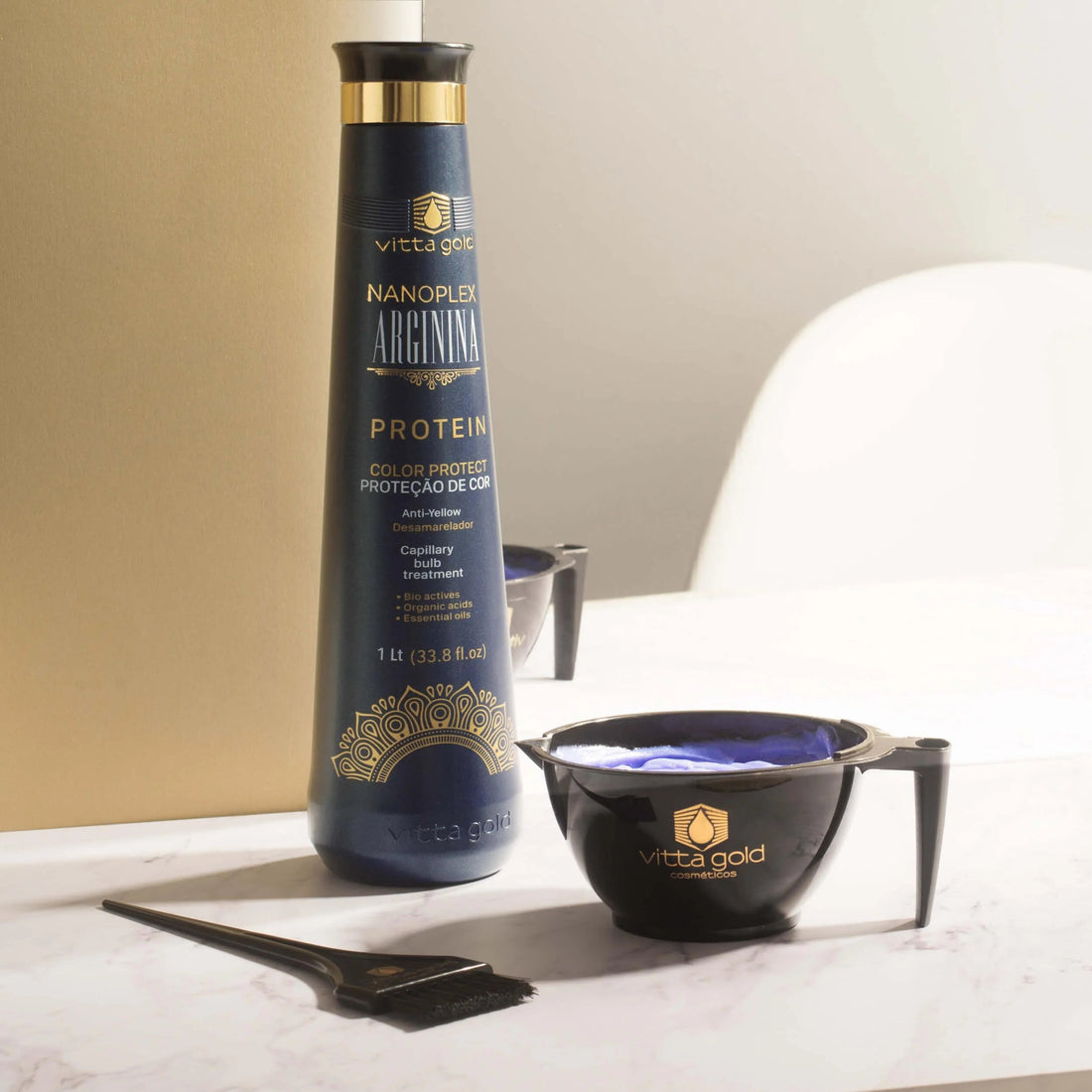 Image of Nanoplex Arginina Hair Straightening Keratin Protein bottle - a salon-quality hair treatment for impeccable straightening and nourishment.