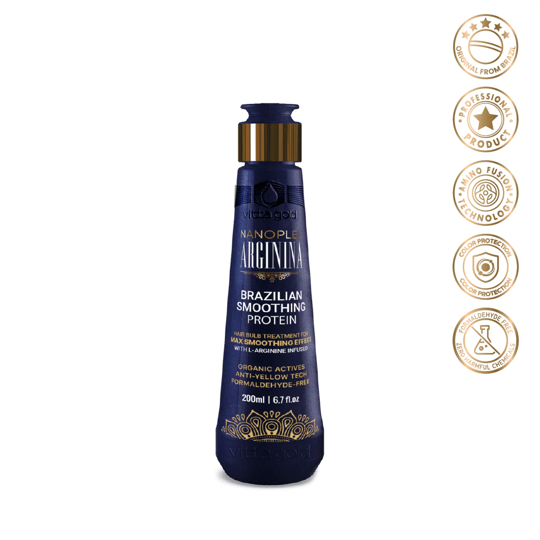 Image of Nanoplex Arginina Hair Straightening Keratin Protein bottle - a salon-quality hair treatment for impeccable straightening and nourishment.