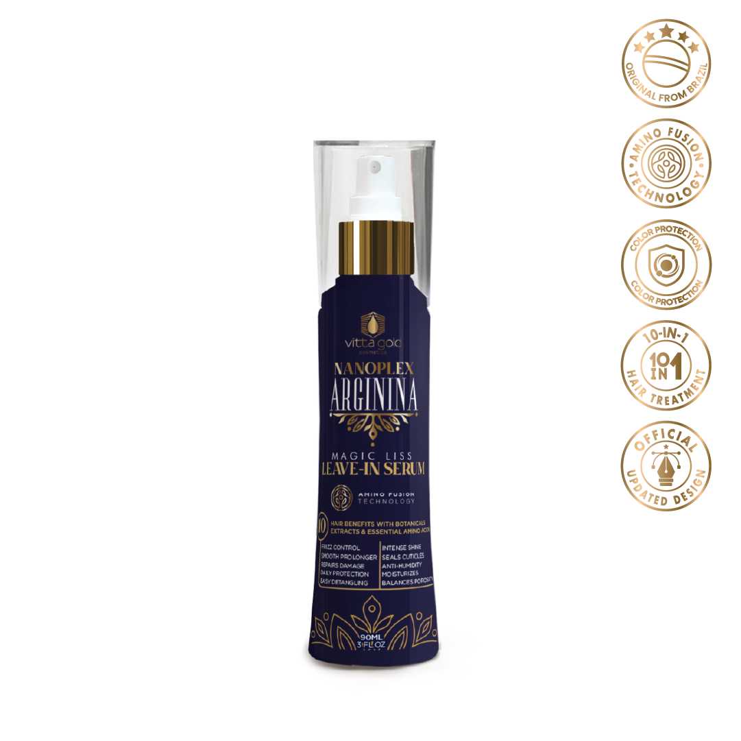 Nanoplex Arginina™ Heat Protectant Liquid Serum bottle – Professional salon-grade serum for heat protection, smoothness, and enhanced shine.